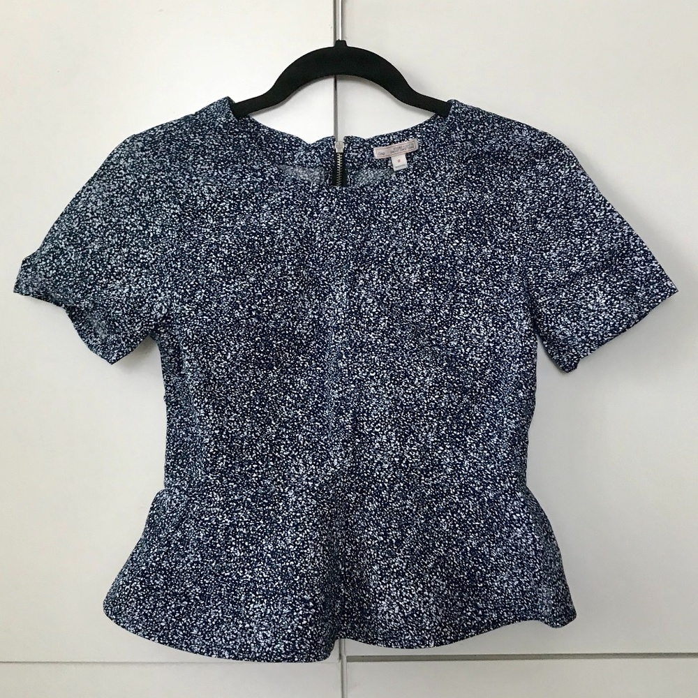 2/$30 Gap Pepper Dark Blue Peplum Top